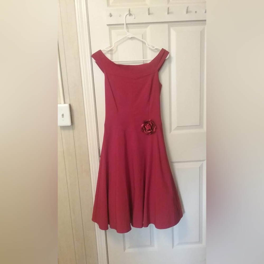 Red Off-The-Shoulder Formal Dress